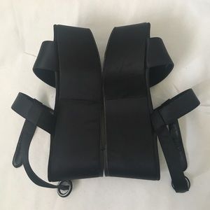 Zara Satin Platform Wedges (size 36)